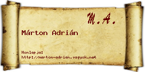 Márton Adrián névjegykártya